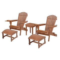 Foldable Adirondack Chair With Cup Holder Conversation Set