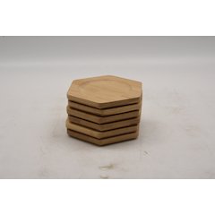 Hexagon Bamboo Coaster Set Of 6Pcs/Set