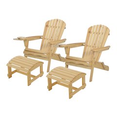 Foldable Adirondack Chair With Cup Holder Conversation Set