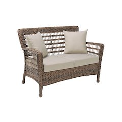 Faux Sea Grass Resin Rattan Patio Loveseat Chair