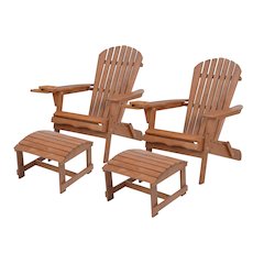 Foldable Adirondack Chair With Cup Holder Conversation Set