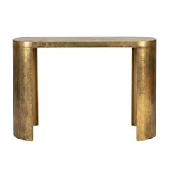 Oval Antique Brass Console Table