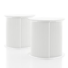 Elara Wood 2-Piece End Table Set in White