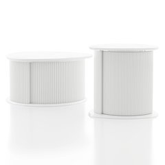 Elara Wood 2-Piece Coffee Table and End Table Set in White