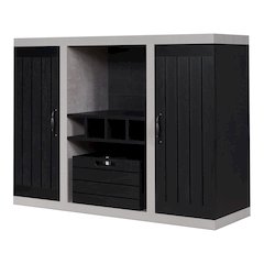 Vando Industrial Wood Multi-Storage Buffet in Black