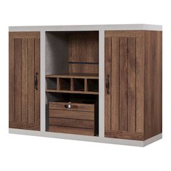 Vando Industrial Wood Multi-Storage Buffet in Walnut