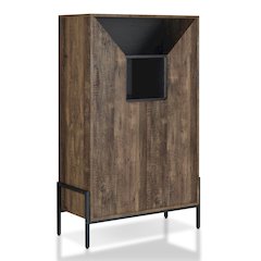 McCarron Rustic Wood 8-Shelf Shoe Cabinet in Reclaimed Oak