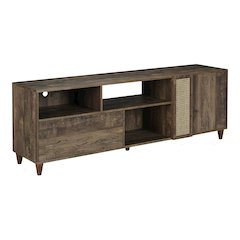 Estel Rustic Wood Storage 70-Inch TV Stand in Reclaimed Oak