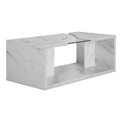 Lenu Contemporary Wood Storage Coffee Table in White