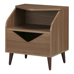 Barr 1-Drawer and 1-Shelf Wood Teen Nightstand
