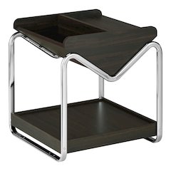 Ovan Open Design Metal and Wood 1-Shelf End Table