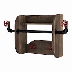 Mack Wood Decorative Wall Rack with 4-Hook