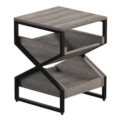 Fille Modern Wood 2-Shelf End Table