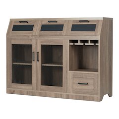 Coffman Wood Wine Storage Buffet in Chestnut Brown