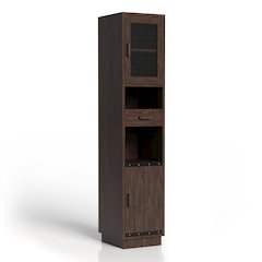 Jax Wood Multimedia Storage Tower Cabinet in Vintage Walnut