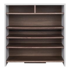 Soren Modern Wood 5-Tier Shoe Rack in White and Brown