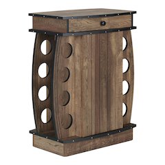 Edenz Rustic Wood 8-Bottle Wine Cabinet in Reclaimed Oak
