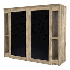 Levi Farmhouse Wood Bar Table in Weathered Oak