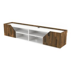 Hart Wood 4-Shelf Floating TV Console in White