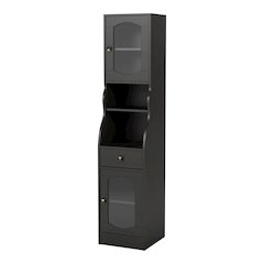 Elm Multi-Storage Wood Tower Cabinet in Espresso