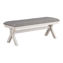Egretta Fabric Padded Dining Bench in Gray