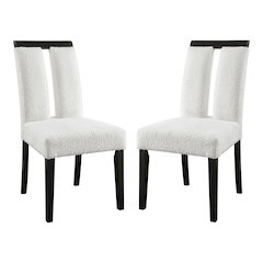 Prat Boucle Upholstered Side Chairs in Black (Set of 2)
