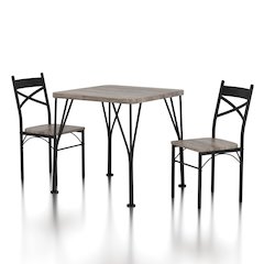 Kelle Transitional Metal 3-Piece Dining Set