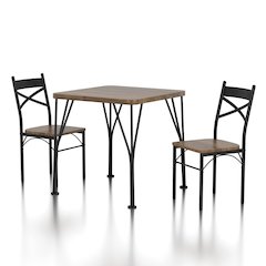 Kelle Transitional Metal 3-Piece Dining Set