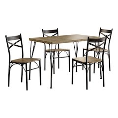 Kelle Transitional Metal 5-Piece Dining Set in Dark Bronze