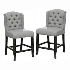 Sinuata Fabric Wingback Counter Chair (Set of 2)