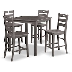 Haarven Wood 5-Piece Counter Height Dining Table Set, Grey