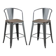 Mayfield Metal Counter Stool in Dark Bronze (Set of 2)