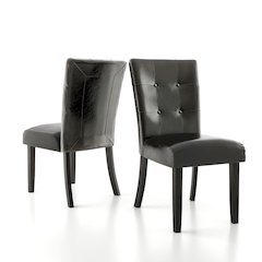 Peeves Faux Leather Dining Chair in Espresso (Set of 2)