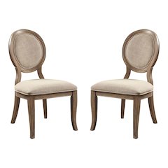 Chlido Fabric Padded Side Chair in Rustic Oak (Set of 2)