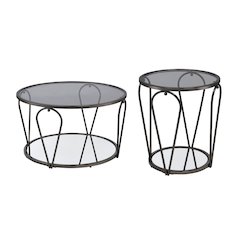 Miffa Contemporary Metal 2-Piece Coffee Table Set