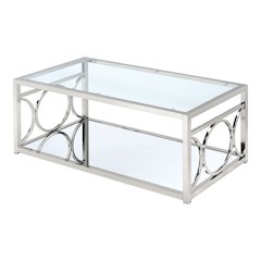 Beller Contemporary Metal 1-Shelf Coffee Table in Chrome