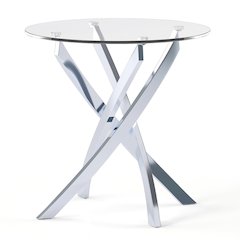 Cheatham Contemporary Glass Top End Table in Chrome