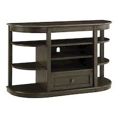 Osloa Transitional Wood Multi-Storage Console Table in Gray