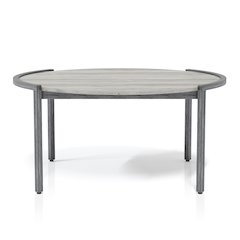 Mordicai Metal Round Coffee Table in Light Gray