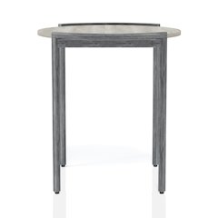 Mordicai Metal Round End Table in Light Gray