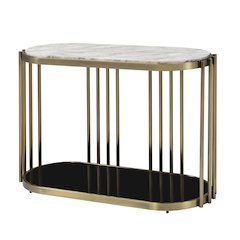 Kual Contemporary Metal 1-Shelf Console Table in Brass