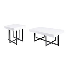 Vasket Contemporary Metal 2-Piece Coffee Table Set