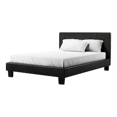 Ramone Solid Wood Frame Faux Leather Platform Bed