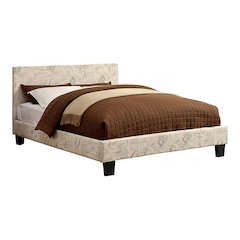 Ramone Solid Wood Frame Faux Leather Platform Bed