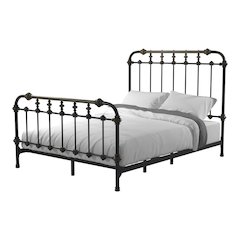 Cecil Transitional Metal Queen Spindle Bed in Antique Black