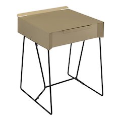 Eva Contemporary Metal 1-Drawer End Table in Gold
