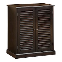 Medley Transitional Wood 5-Shelf Shoe Cabinet in Espresso