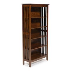 Davis Wood 5-Shelf Bookcase in Antique Oak