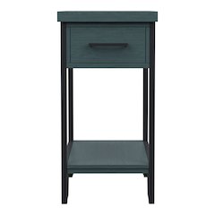 Sims Transitional Wood 1-Shelf Side Table in Antique Green