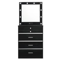 Lita Contemporary Wood Vanity Chest with Mirror